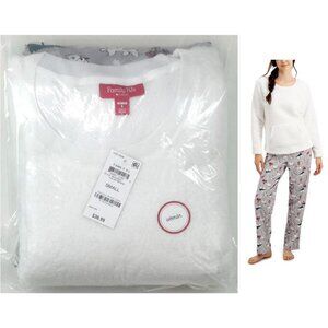 Women's Family Pajamas White and Gray Pajama Set